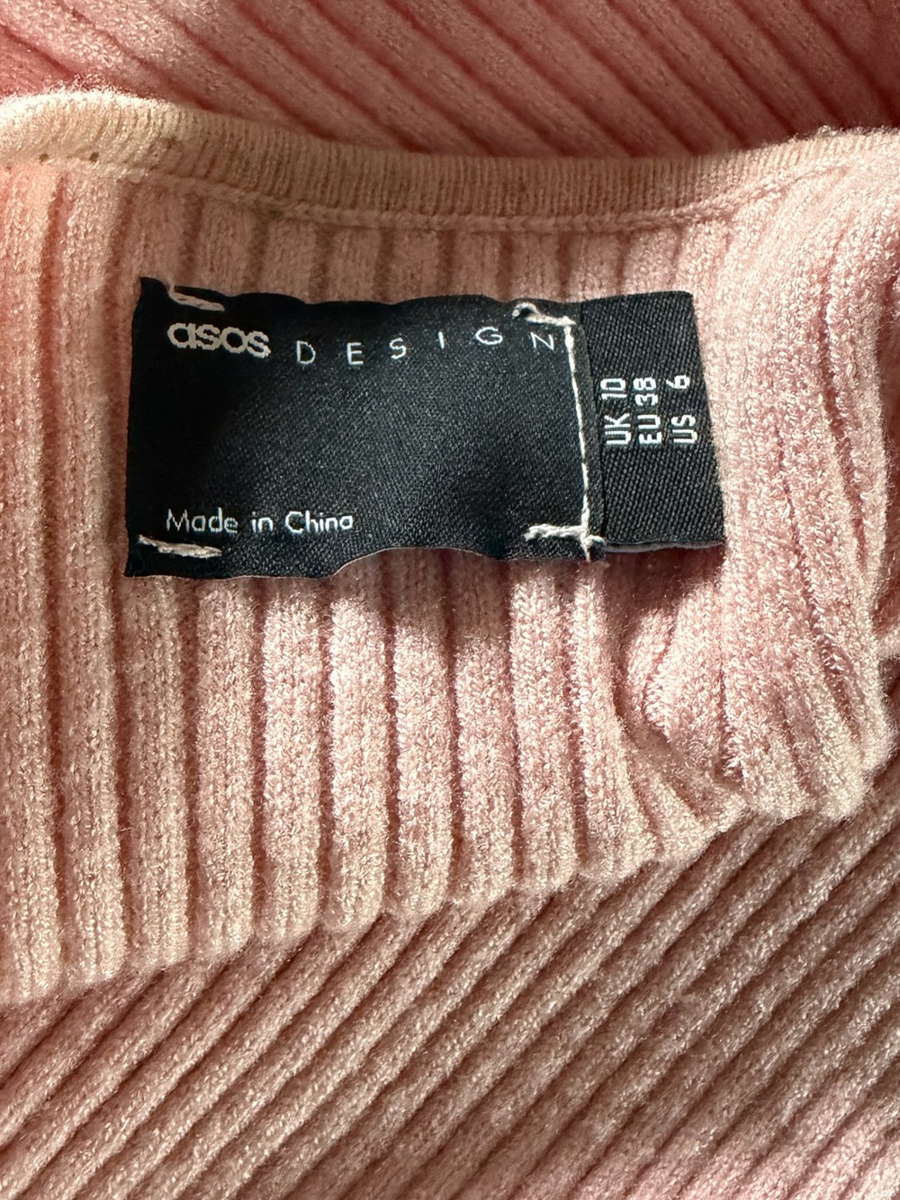 ASOS Pale Pink Ribbed Button-Front Cardigan - Picture 2 of 6